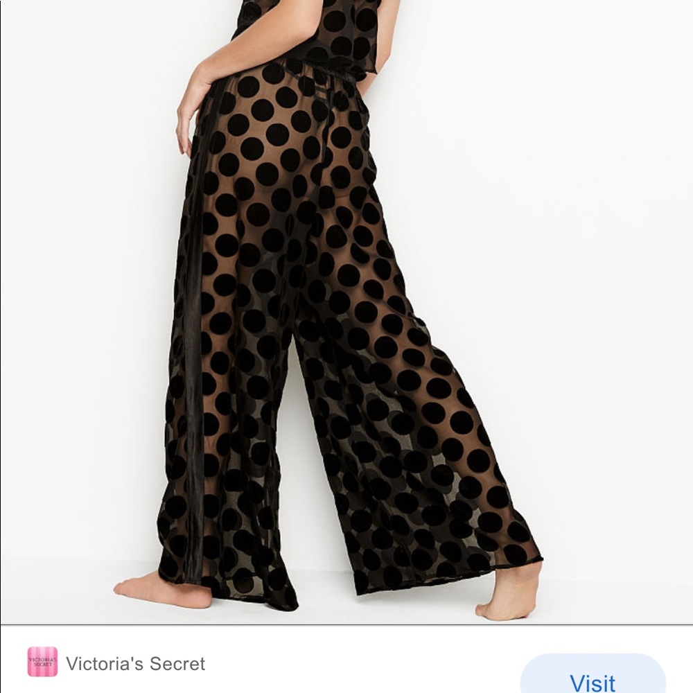 VS polka dot sheer palazzo pants